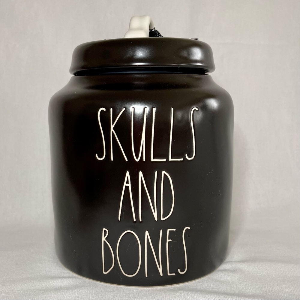 Rae Dunn Skulls & Bones Cookie/Snack Canister/Jar